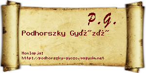 Podhorszky Győző névjegykártya
